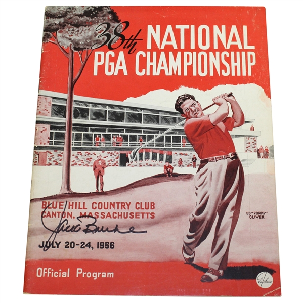 Jack Burke Signed 1956 PGA Championship at Blue Hill CC Program JSA ALOA