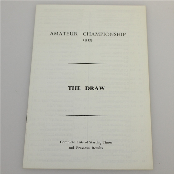 Deane Beman Signed 1959 British Amateur at Royal St. George's Program with Draw Sheet JSA ALOA