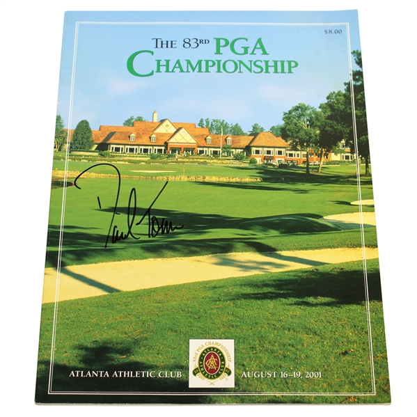 David Toms Signed 2001 PGA Championship at Atlanta Athletic Club Program JSA ALOA