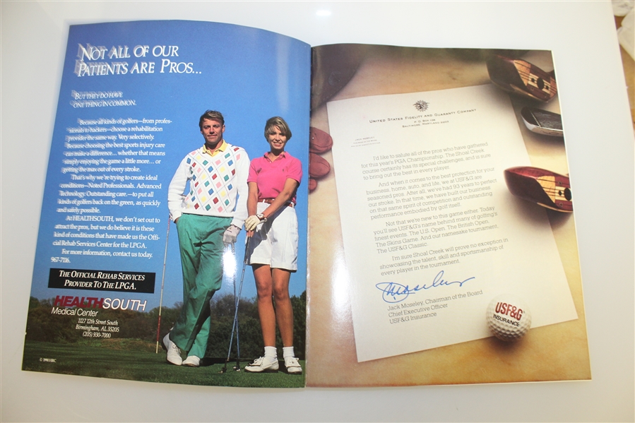 Wayne Grady Signed 1990 PGA Championship at Shoal Creek Official Program JSA ALOA