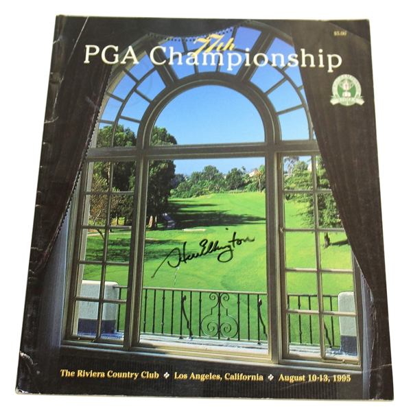 Steve Elkington Signed 1995 PGA Championship at The Riviera CC Official Program JSA ALOA