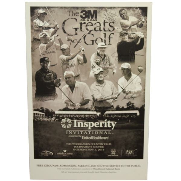 Multi-Signed 2014 The 3M 'Greats of Golf Insperity Inv. Poster Board JSA ALOA