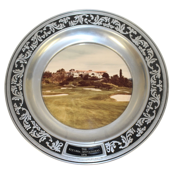 1978 The Riviera Invitational Tournament Commemorative Pewter Plate with Photo