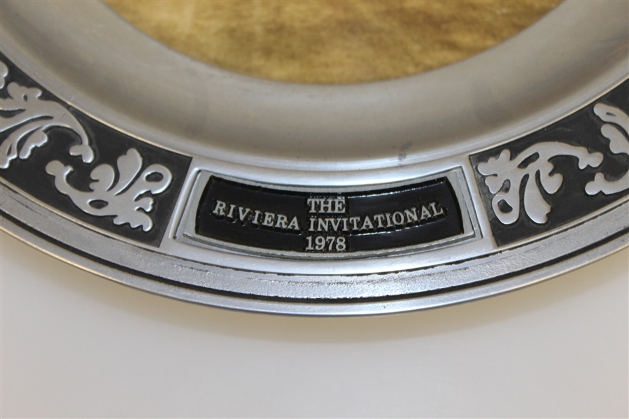 1978 The Riviera Invitational Tournament Commemorative Pewter Plate with Photo