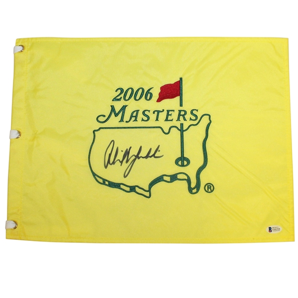 Phil Mickelson Signed 2006 Masters Embroidered Flag BECKETT #E66204