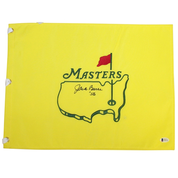 Jack Burke Signed Undated Masters Embroidered Flag with '56' Notation BECKETT #E66212