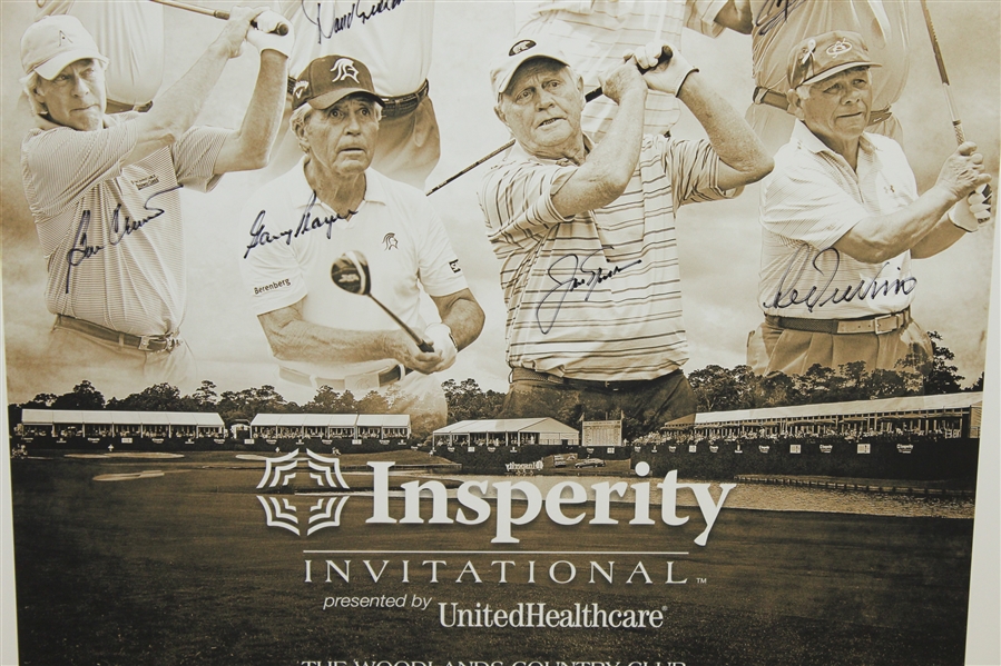 Multi-Signed 2017 Insperity Invitational Matted Poster - Nicklaus, Player, & others JSA ALOA