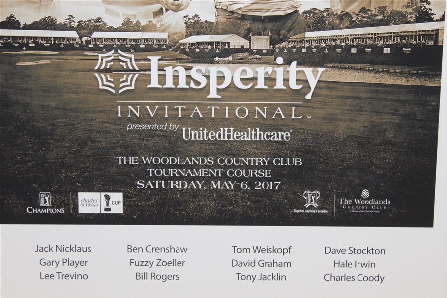 Multi-Signed 2017 Insperity Invitational Matted Poster - Nicklaus, Player, & others JSA ALOA