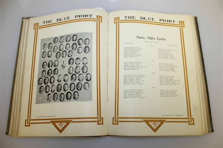 1922 Georgia Tech 'The Blue Print' Yearbook with Bobby Jones