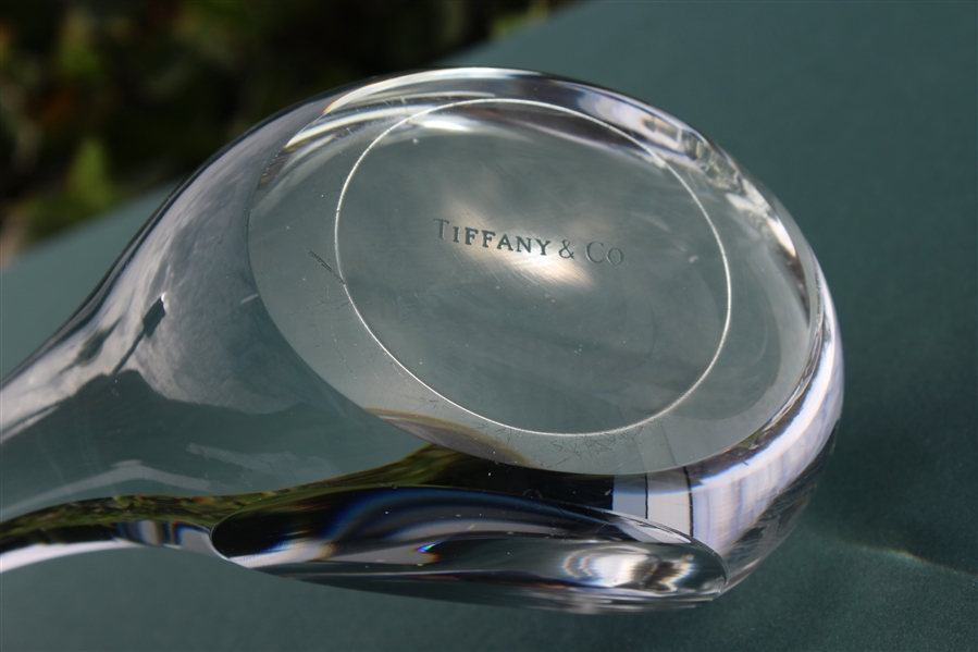 Tiffany & Co Luxury Large Leaded Crystal Art Glass Golf Club Paperweight