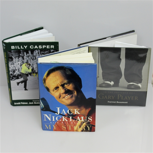 Jack Nicklaus, Gary Player, & Billy Casper Signed Golf Books JSA ALOA