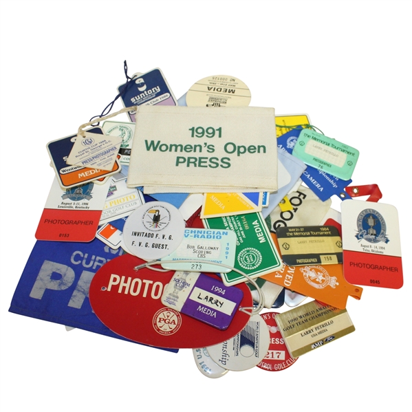 Assorted Press and Photographer Tickets, Badges, and Armbands - 50 Items Incl Masters, US Open, PGA Champ, and More