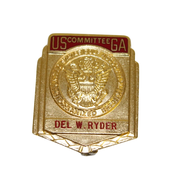 Vintage USGA Committee Badge - Del W. Ryder