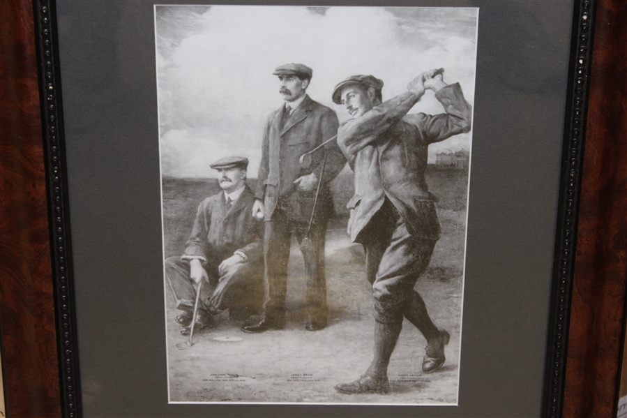 'Braid, Vardon, & Taylor Triumvirate' Clement Flower 1913 Presentation Photo - Framed
