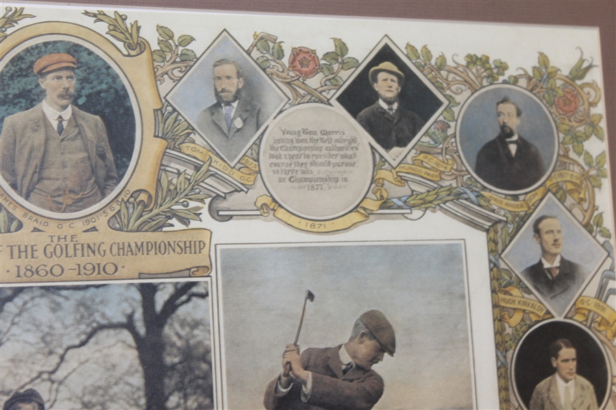 'The Jubilee of the Golfing Championship 1860-1910' with Great Triumvirate - Framed