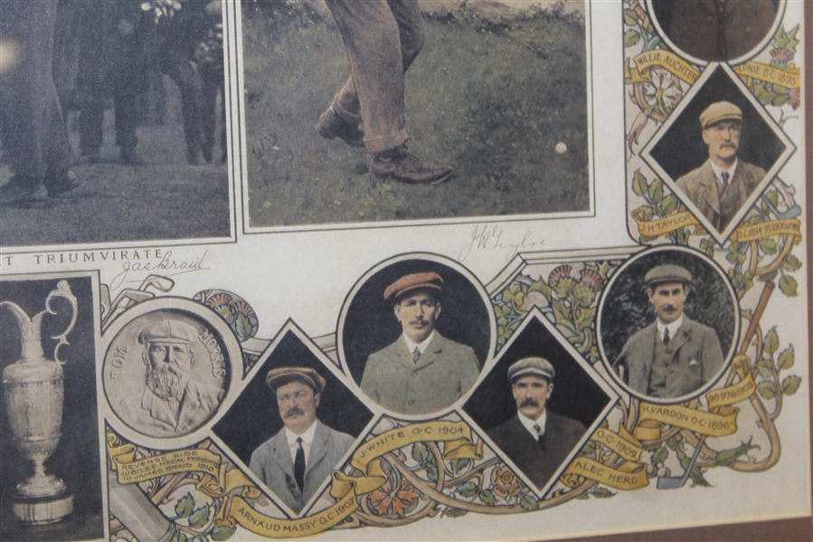 'The Jubilee of the Golfing Championship 1860-1910' with Great Triumvirate - Framed