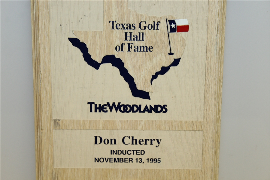 Don Cherry's Personal Texas Golf Hall of Fame Induction Mounted Clock - Nov. 13, 1995