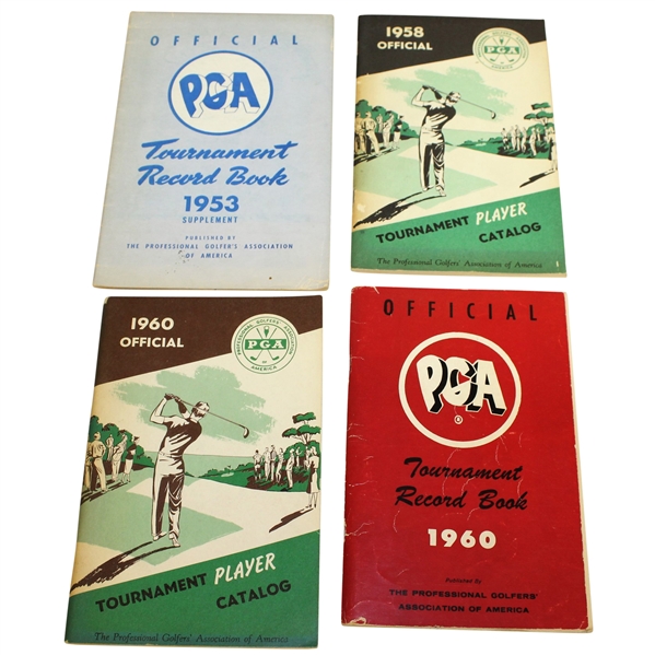 1953, 1958, & 1960 Official Player PGA Catalogs with 1960 PGA Record Book