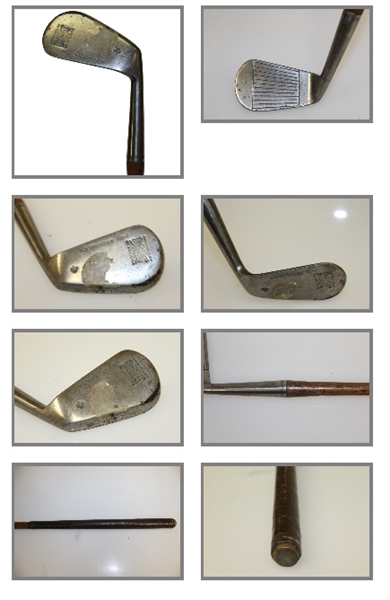 Four Golf Clubs - Munarch Putter, Spalding Cresent Iron, P-61 Niblick, & Roche Forged Iron