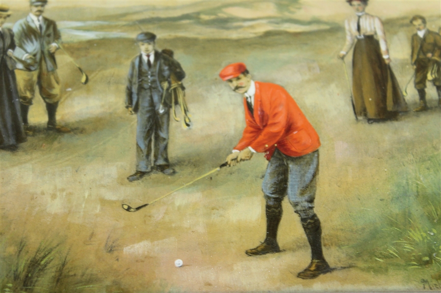 Michael Brown Golfer in Red Coat Wood Box