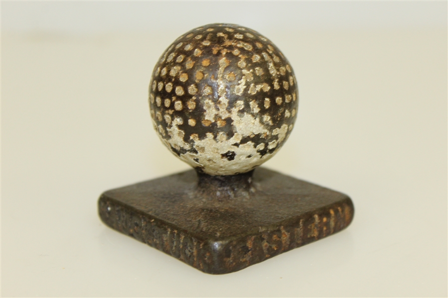 Cast Iron Golf Ball on Tee Desk Weight - 'Eastern Malleable Iron. Co. Naugatuck' Stamped