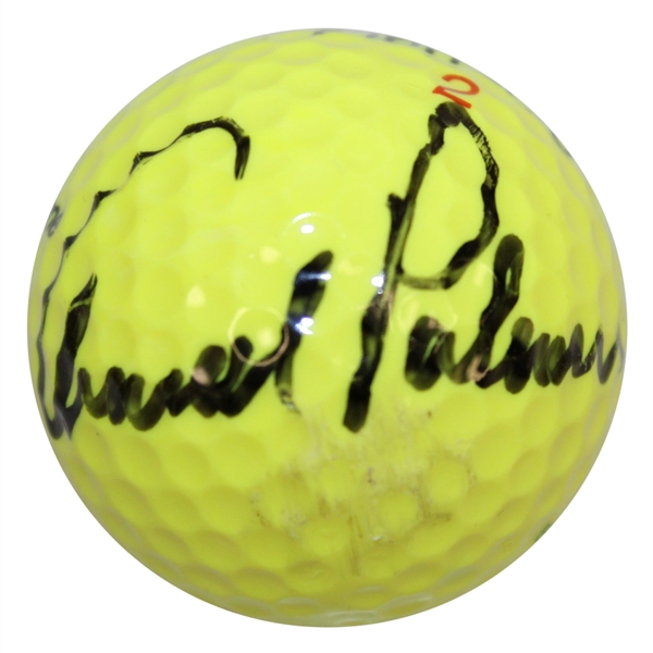 Arnold Palmer Signed 'Blue Heron Pines' Yellow Logo Golf Ball FULL JSA #Z41729