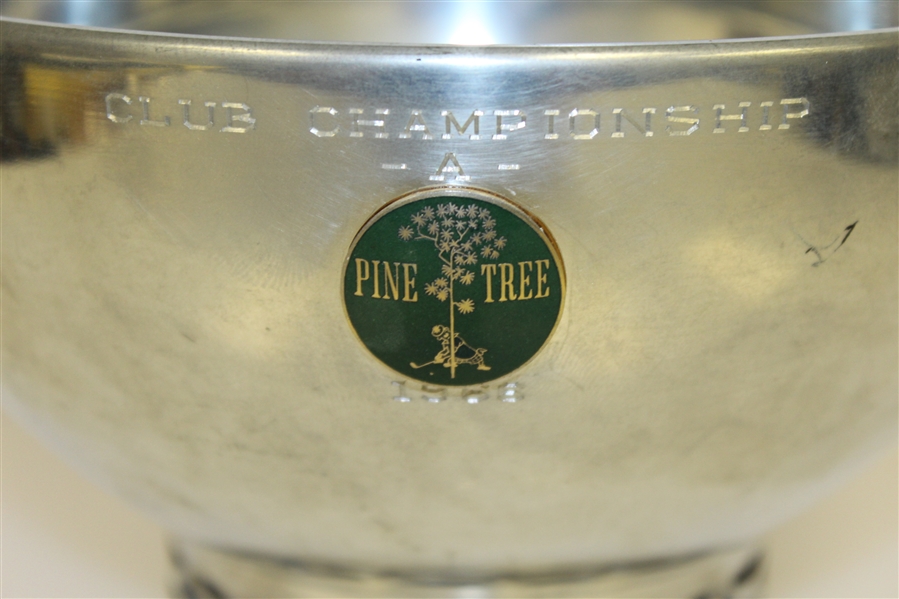 1966 Pine Tree Club A Championship Colonial Pewter Bowl with Vintage Patch