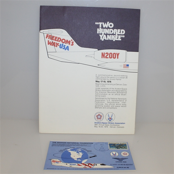 1976 Freedom's Way USA First Day Cover and Information Booklet - Arnold Palmer Commanded Flight