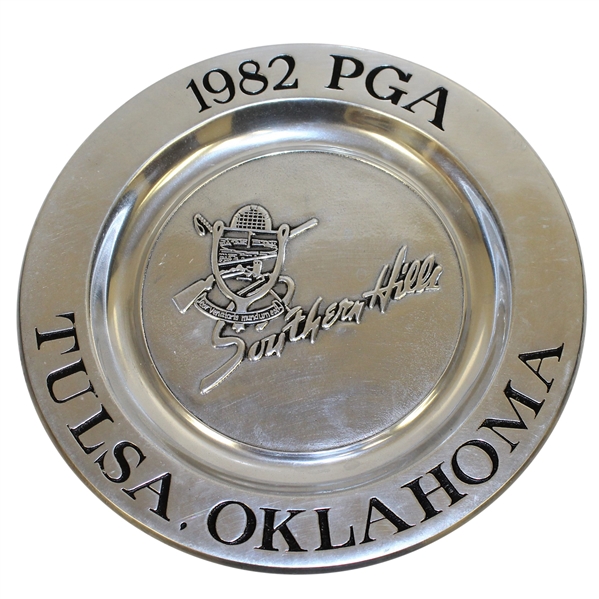 Ray Floyd's Personal Pewter Plate from Southern Hills - Site of His 1982 PGA Win