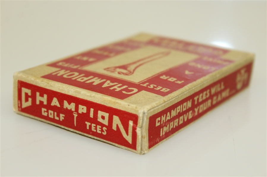 Vintage Champion Polished Golf Tees Box with Original Tees