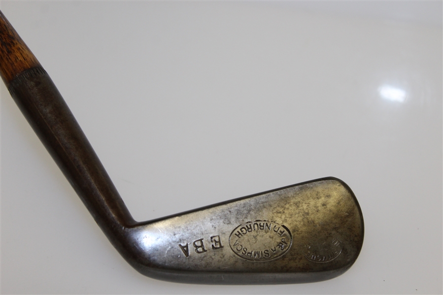 J & A Simpson Edinburgh Hand Forged Face Stamped Iron with Shaft Stamp
