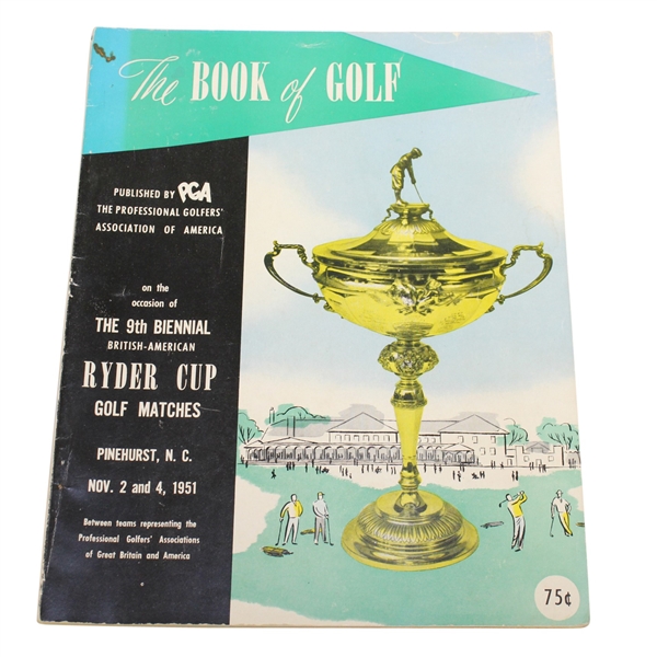 Charles Price's 1951 Ryder Cup at Pinehurst GC Soft Cover Program