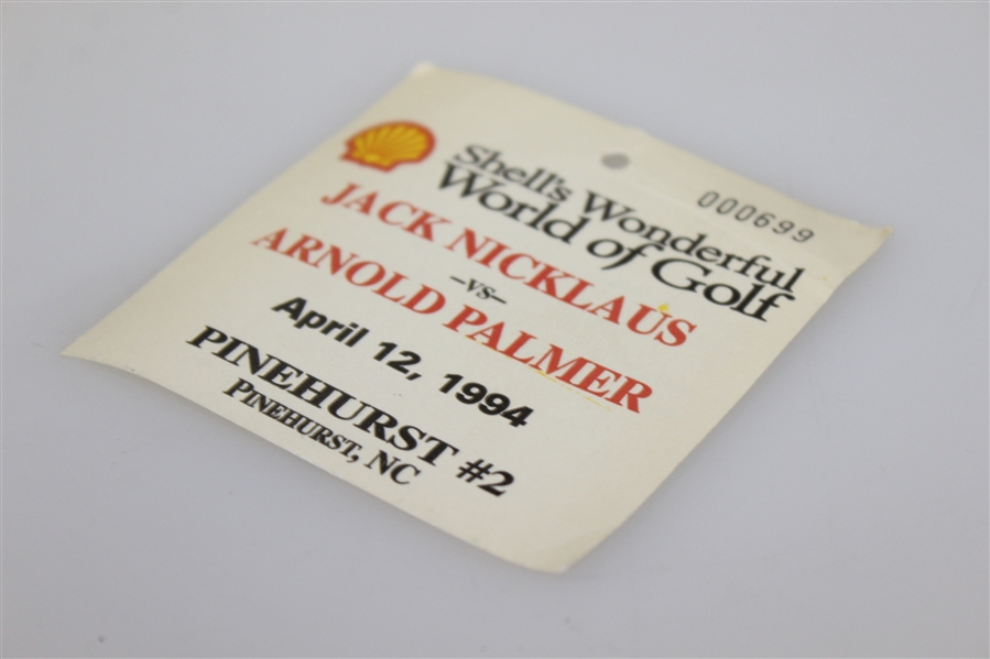 Arnold Palmer vs. Jack Nicklaus Shell's Wonderful World of Golf Ticket #699 - Charles Price Collection