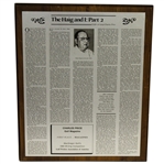 Charles Prices 1983 The Haig and I: Part 2 GWAA First Place Plaque - Writing Competition