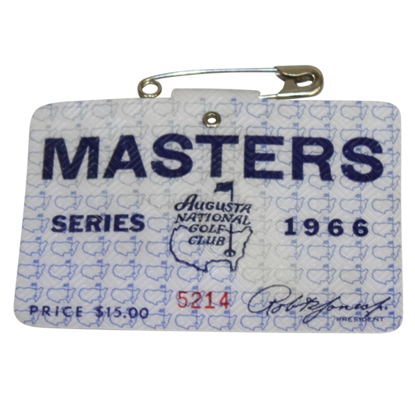 1966 Masters Tournament Series Badge #5214 - Jack Nicklaus Winner