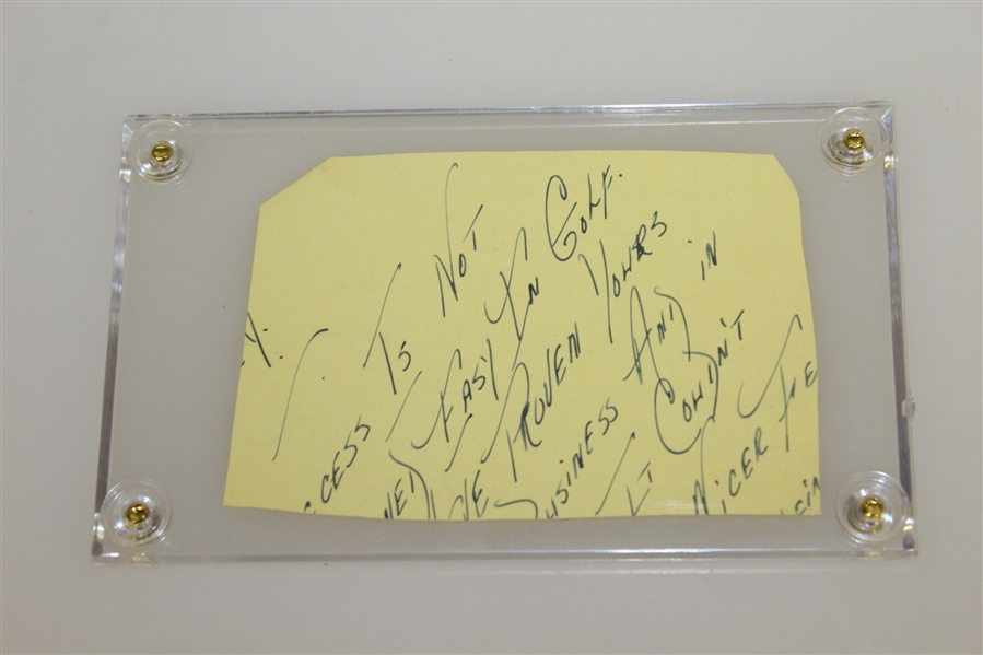 Horton Smith Signed Album Page Cut with Personal Note JSA ALOA