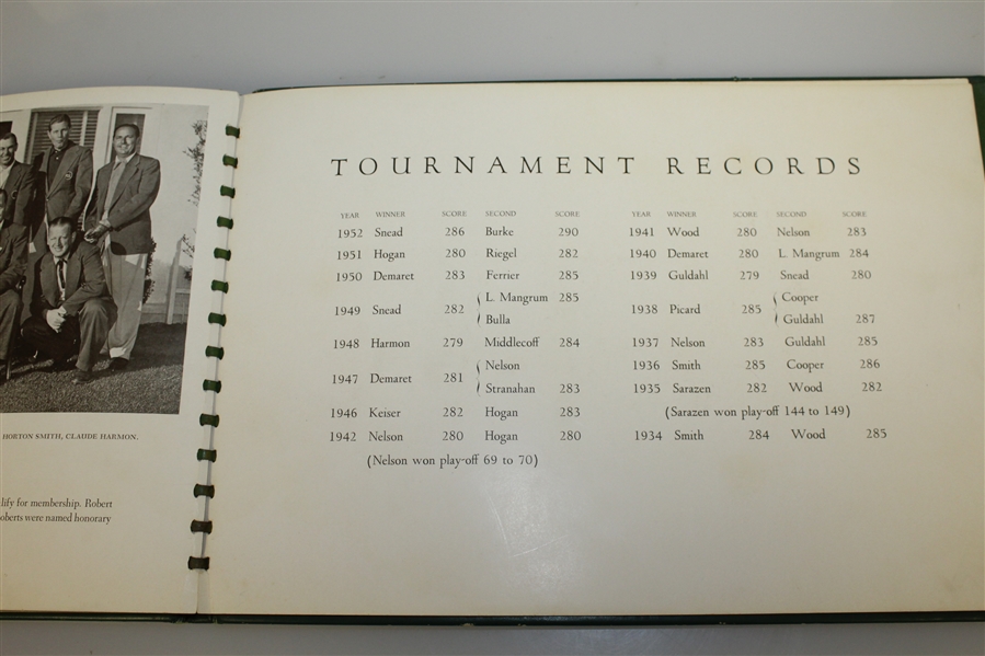 Post 1952 Album The Masters Tournament Augusta National Golf Club Member/Player Gift