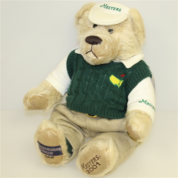 2001 Masters Tournament Ltd Ed #76/100 Cooperstown Commemorative Bear with Original Box
