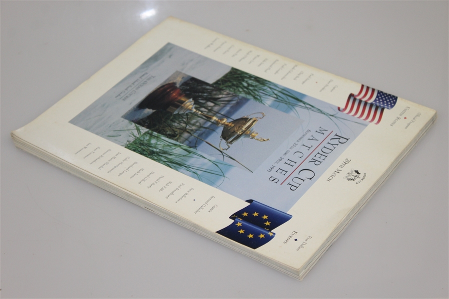 1991 Ryder Cup at The Ocean Course Kiawah Course Official Program