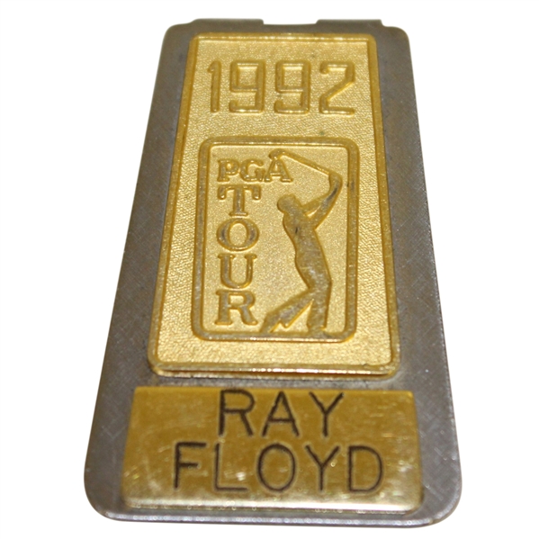 Ray Floyd's Personal 1992 PGA Tour Credential Badge/ Money Clip - Wins On Both PGA & Senior Tour
