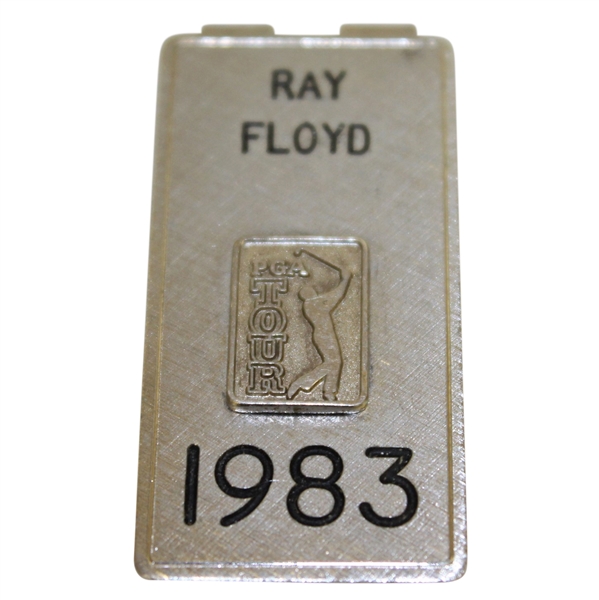Ray Floyd's Personal 1983 PGA Tour Credential Badge/Money Clip- Vardon Trophy Year