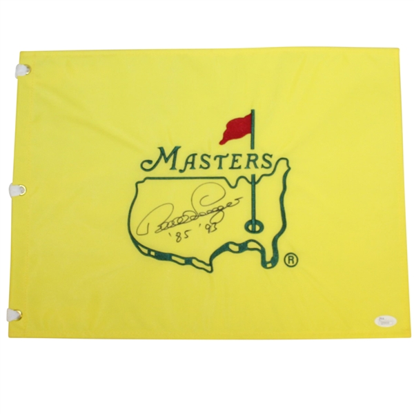 Bernhard Langer Signed Masters Undated Flag with Years Won Notation JSA #Q59918