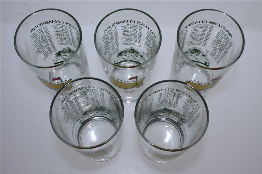 Five 1993 Masters Tournament Winners Commemorative Glasses