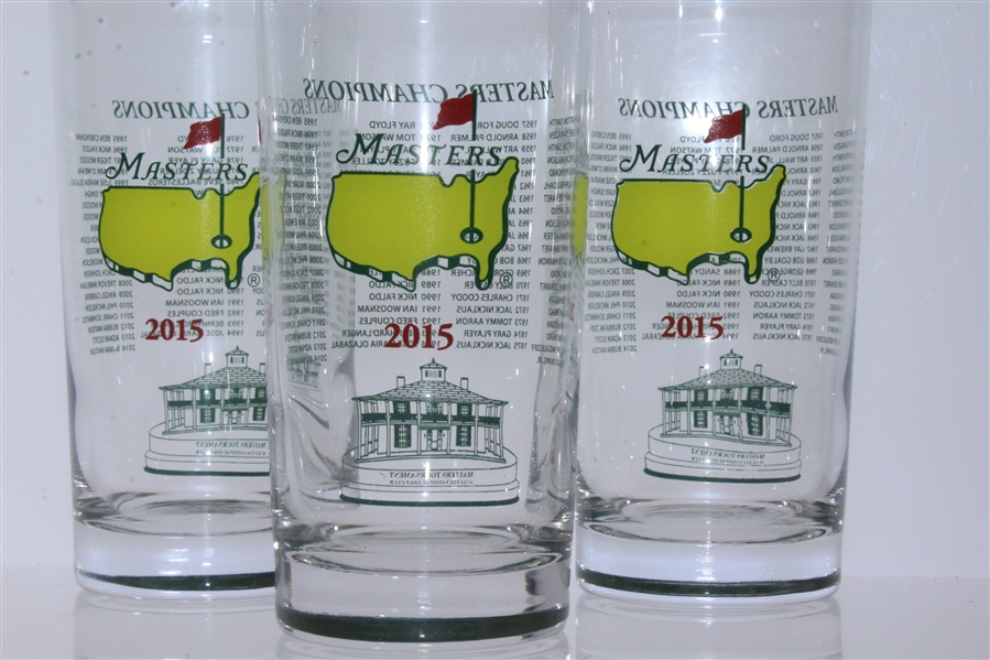 Three 2015 Masters Tournament Winners Commemorative Glasses