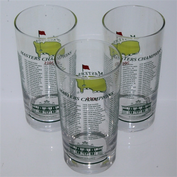 Three 2015 Masters Tournament Winners Commemorative Glasses