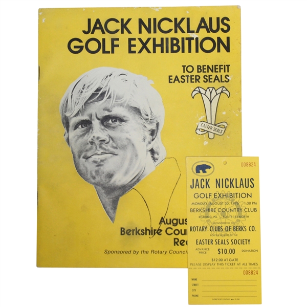 Jack Nicklaus Golf Exhibition At Berkshire Country Club, 1976 - Program/Ticket