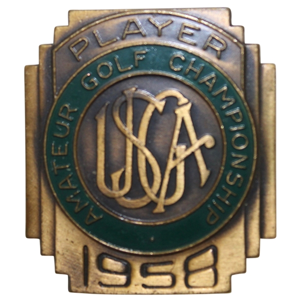 1958 US Amateur Championship at Olympic Club Contestant Badge - Charles Coe Winner
