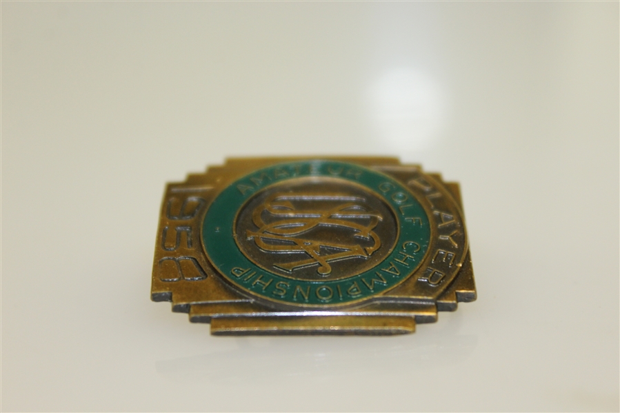 1958 US Amateur Championship at Olympic Club Contestant Badge - Charles Coe Winner