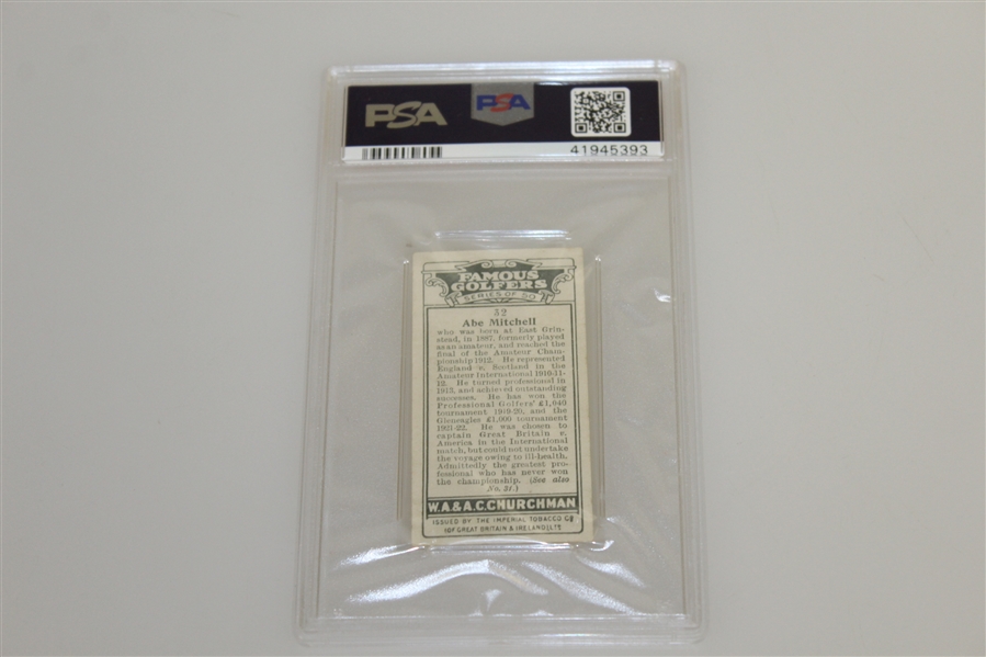 1927 WA & AC Churchman Abe Mitchell Famous Golfers PSA Slabbed Card - EX