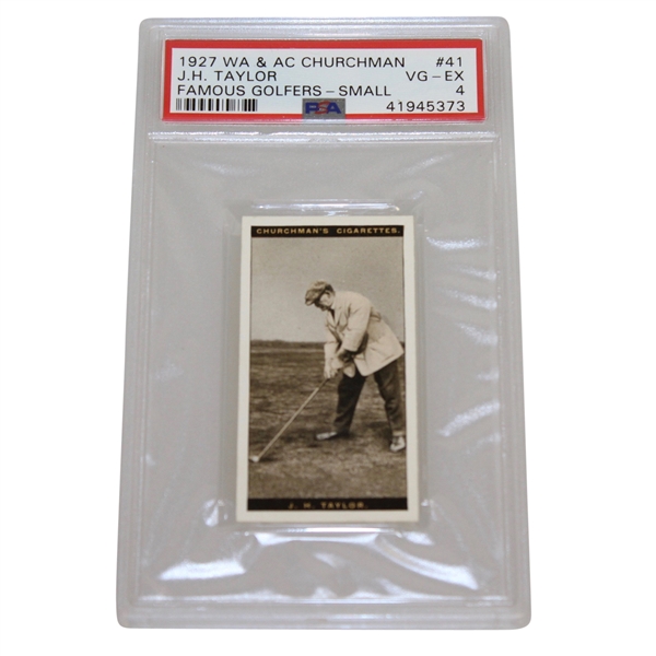 1927 WA & AC Churchman J.H. Taylor Famous Golfers PSA Slabbed Card - VG-EX